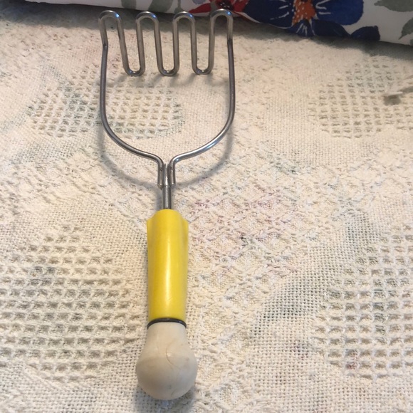 Kitchen Vintage Bakelite Handle Potato Masher Stainless Steel 125x375